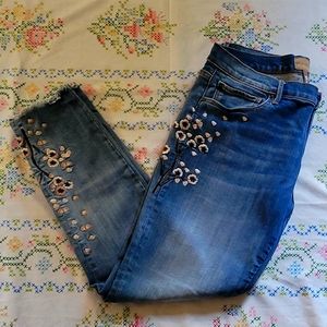 Beautiful Embroided Driftwood Jeans "Marilyn"